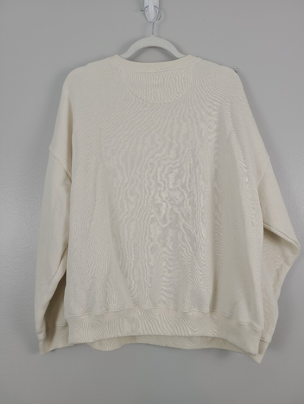 American Eagle Off-white & Dark Red Lived-in Pullover Crewneck "PARIS" Sweater - Picture 8 of 10
